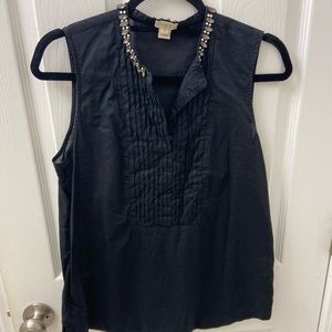 J Crew Tuxedo Jeweled Top
